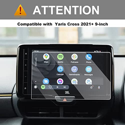 YEE PIN 9-Inch Screen Protector Compatible with Toyota Yaris Cross 2021-2023 Navigation Protective Film GPS Navi Film 9H Tempered Glass Protection Scratch-Resistant - Image 4