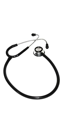 Professional Dual-Head Stethoscope, Black and Silver, Medical Grade