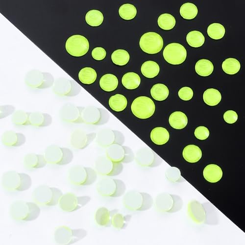 Image of Neon Yellow Flatback Rhinestones, Glass Rhinestones for Nail Art and Craft, Glue Fix, Loose Crystal Gemstones(Neon Yellow, SS10, 1440pcs, 2.7-2.8mm)