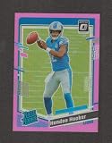 Football Trading Card 2023 Donruss Optic Pink #234 Hendon Hooker NM Near Mint RC Rookie Lions
