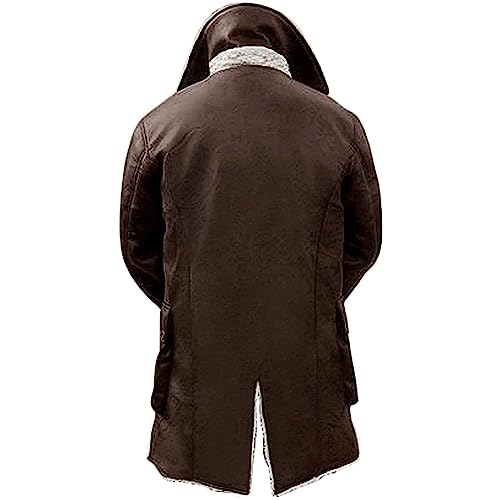 Chaqueta de cuero sintético para hombre talla 5X-Large marrón miniatura 2