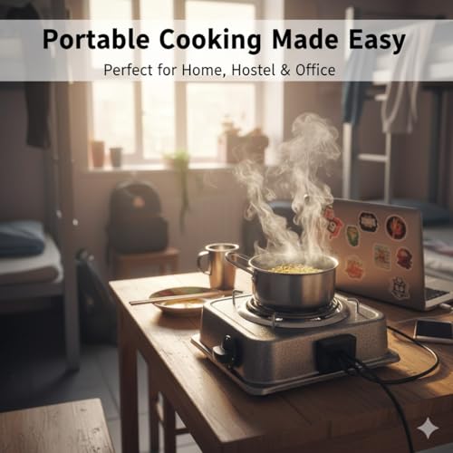 Image of Drumstone 2000W Electric Coil Cooking Heater with G-Coil Hot Plate - Heavy Duty Single Burner Electric Stove for All Metal Utensils | Portable Cooking Heater (15 Years Warranty)