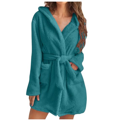 Mujer Invierno Hogar Ocio Monocolor Albornoz Doble Bolsillo Tirantes Camisón Seda Pijama Mujer, verde, L