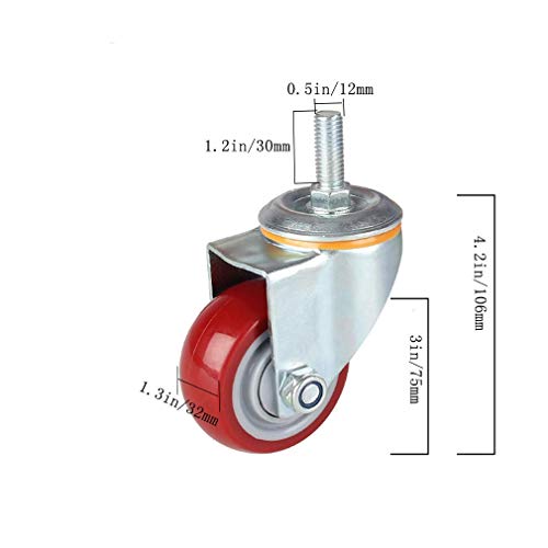 Roulette de meuble M12 pour stopper les rayures au sol - 4
