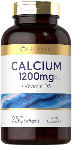 Carlyle Calcium 1200 mg with Vitamin D3 | 250 Softgels | Vitamin D3 1000 IU