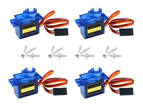 HAXIHA 4 peças 9G micro servo motor, kit de micro servomotor, mini motor servos casaco para RC Robot Arm/mão / caminhar, helicóptero barco avião carro modelo de veículo controlo