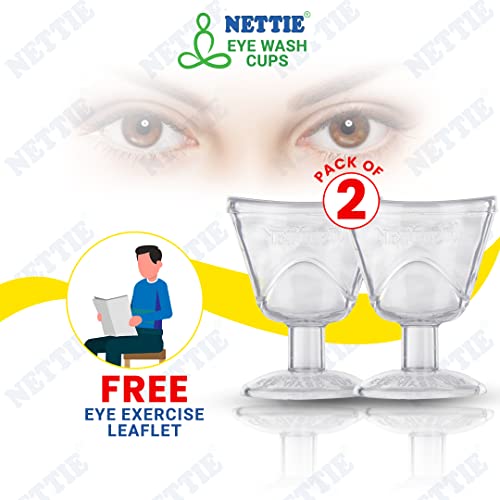 Image of NETTIE Eye wash Cup with free eye exercise leaflet - Pack of 6 cups (Transparent)