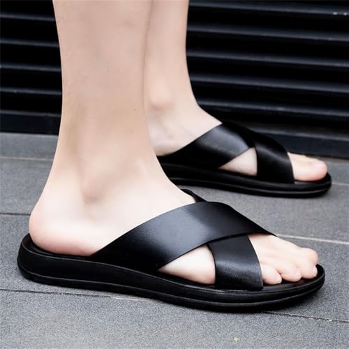 Men's Sandals Cross Slides Soft Cushion Footbed Comfort Athletic Slippers Indoor and Outdoor Beach Sandals Quick-Dry4