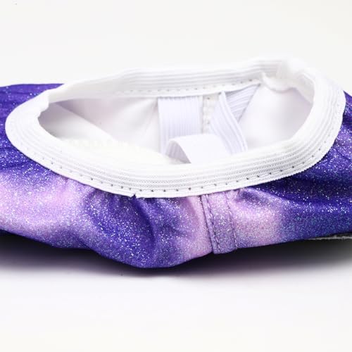 Children's Glitter Ballet Slippers with Bow - Soft Sole Non-Slip for Recitals & Competitions3