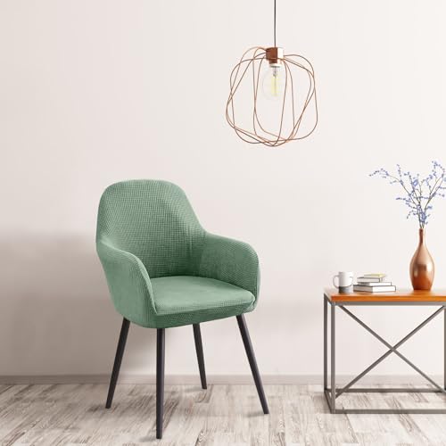 Stuhlhussen mit Armlehne Samt, Sessel Schonbezug MaisköRner, Elastischer Stuhlbezug, Stuhlhussen Bezüge Universal, Bezug Stuhl Abnehmbare für Esszimmer Wohnzimmer Hochzeit Deko (Erbsengrün)