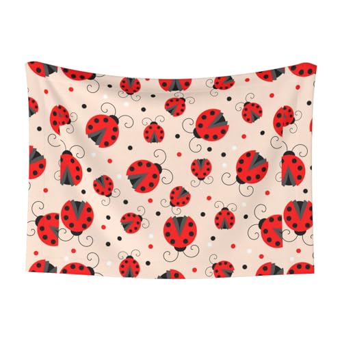 Kuilepa Red Ladybug Print Waterproof Dog Blanket,Leakproof Pet Blanket for Large Dogs, Furniture Sofa Couch Cover Protector,Reversible Washable Soft Plush-Small
