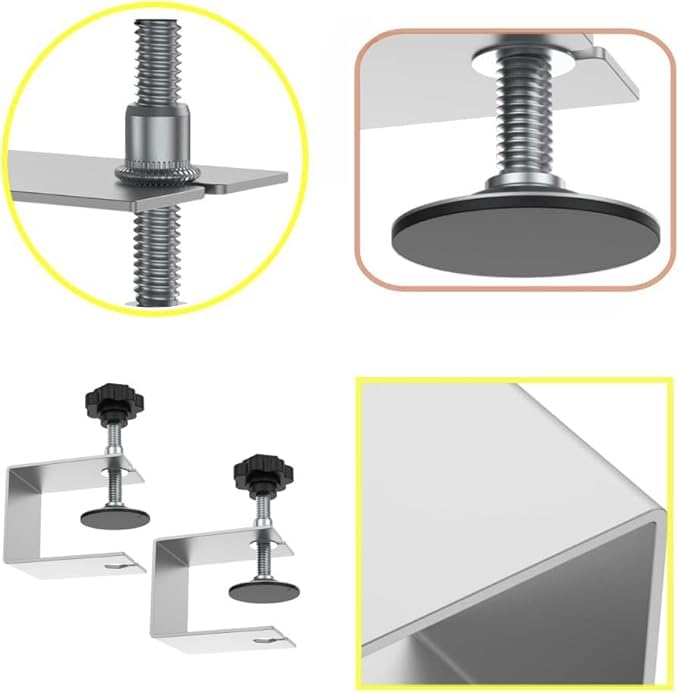 clip di montaggio prima del cassetto, 2 cassetti in acciaio inossidabile clip di fissaggio veloce C clip di fissaggio stabile davanti al armadietto mobili in legno a angolo retto clip (argent