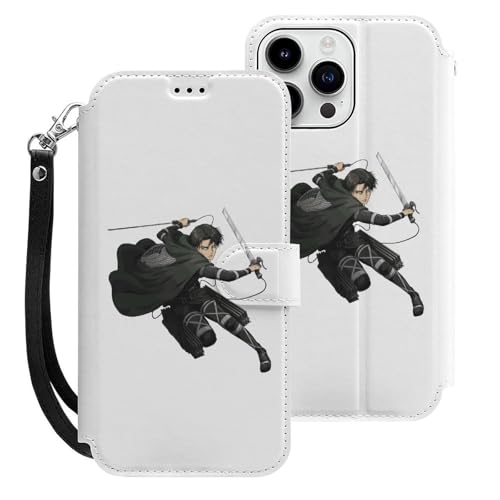 進撃の巨人 リヴァイ 兵長 iPhone15 Pro Max用ケース 手帳型 財布型 スマホケース カード収納 PUレザー おしゃれ アイフォン15 Pro Max用ケース 全面保護 マグネット式 耐衝撃 脱着簡単