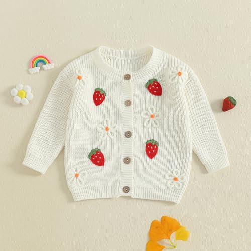 Toddler Baby Girl Cardigan Christmas Knit Sweater Long Sleeve Button Down Knitwear Kids Fall Winter Coat2