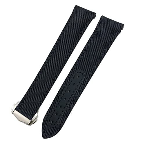 Bracelet de montre en nylon cuir 21mm pour Omega Seamaster Speedmaster AT150