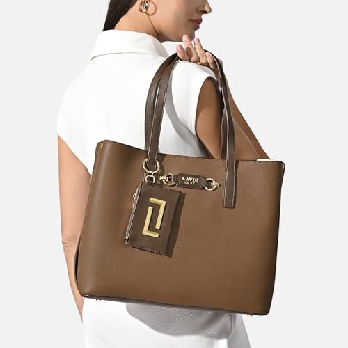 Image of Lavie Luxe Women's Duo Chloe 3 Compartment Tote Handbag | Tote Bag For Work | Ladies Purse | Stylish Shoulder Bag | Gift For Women