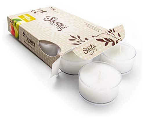 Paradise Pear Premium Tealight Candles - 6 White Highly Scented Tea Lights - Beautiful Candlelight - Made in The USA - Fruit & Berry Collection