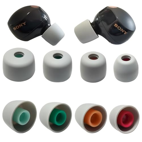 Luckvan Soft Silicone Ear Tips for Sony WF-1000XM5/WF-1000XM4 Replacement Tips for Sony Earbuds Wireless, 4 Pairs Gray