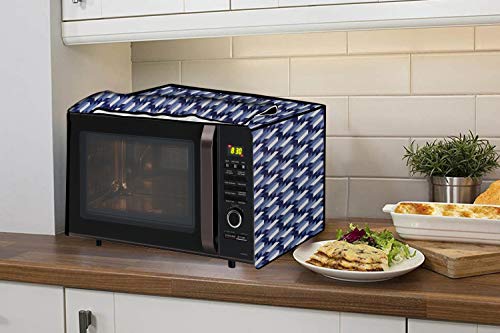 Image of Stylista Microwave Oven Cover for LG 20 L Grill MH2044DB Symmetric Pattern Blue