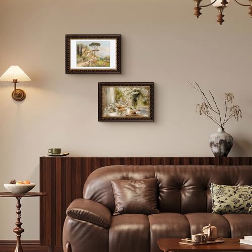 Image of Golden State Art, 8X12 Ornate Finish Photo Frame With White Mat for 7X9 Picture & Real Glass, Color: Dark Brown With Gold