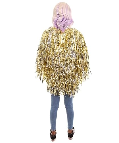 HPO Unisex Tinsel Jacket - Gold & Silver Long Strand Tinsel Jacket with Loose Fit - Extra Dense Tinsel for Extra Shine - Large4