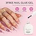MelodySusie All in One Nail Brush Set & 3Free 5 in 1 Nail Glue Gel