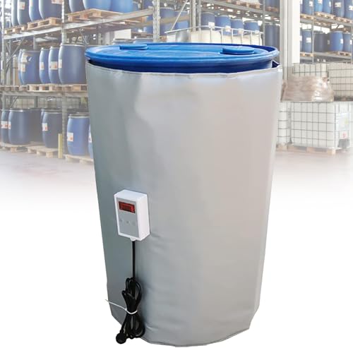 VNATWGOO Calentador De BidóN IBC De 110 V/220 V, Calentador De BidóN De Aceite De Metal, Manta Calefactora De BidóN EléCtrica, para Barril De 200 L (55 Galones)/1000 L (264 Galones),200L-Grey