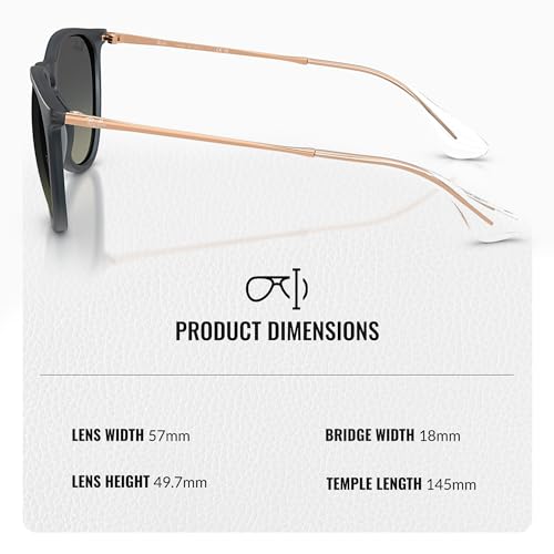 Image of Ray-Ban RB4187F CHRIS LOW BRIDGE FIT Square Shape Sunglasses for Women with Official RayBan Eyewear Kit