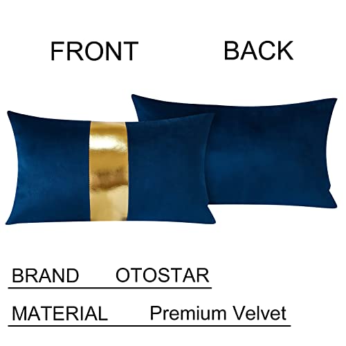 Housses de coussin rectangulaires 40x60 en velours bleu nuit