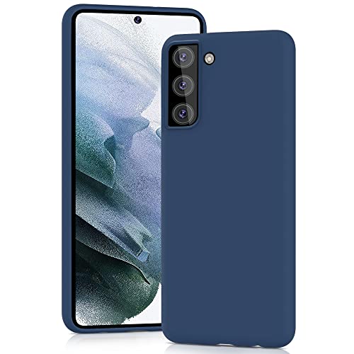YATWIN Custodia in silicone compatibile con Samsung Galaxy S21 5G, cover per Samsung Galaxy S21, protezione completa del corpo al tatto setoso, blu