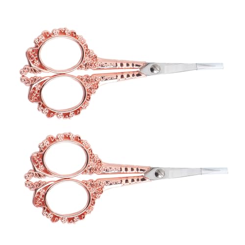 LALADEFIEE 2個 梅の花爪切り レトロな爪切り かぎ針編みキット マニ ツール かぎ針せん断 裁縫はさみ ヴィンテージはさみ 刺繍はさみ レースキット ハサミ ステンレス鋼 Golden