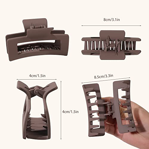 Hair Claw Clips For Women Thick Thin Hair - Big Hair Clips Matte Claw Clips Medium Rectangle Claw Clip Strong Hold Cute Jaw Clip Non-Slip Hair Styling Accessories #TOP4