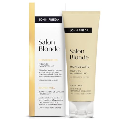John Frieda Salon Blonde - Honigblond - Farbveredelung - Hält den goldenen warmen Blondton bis zum nächsten Friseurbesuch frisch - Inhalt: 120 ml - Formuliert ohne Ammoniak oder PeroxidHält