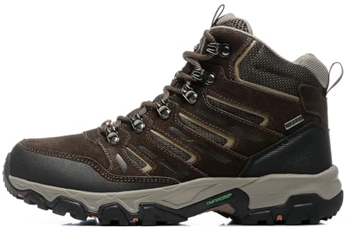 ROCKMARK Men's Waterproof Hiking Boots Lightweight Anti-Slip Mid Ankle Trekking Shoes for Outdoor Backpacking, Mountaineering & Rugged Terrain‌