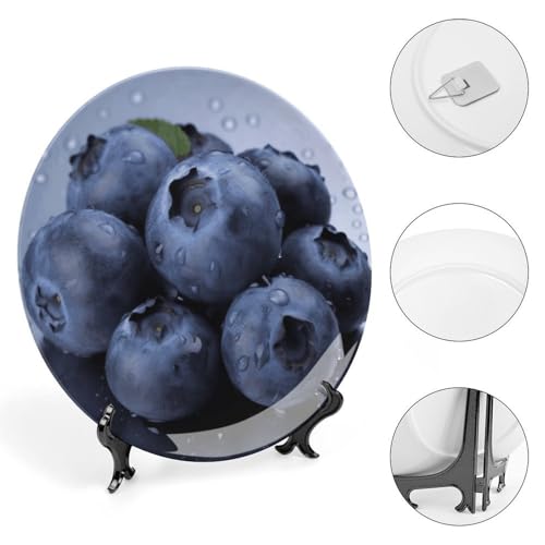 Plato decorativo Blueberry de porcelana Bone China 7 pulg miniatura 4