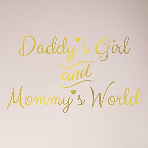 Miniatura 9 de Adhesivo decorativo para pared con texto en inglés "Daddy's Girl and Mommy's World", 24.0 x 13.0 in, para decoración del hogar, baby shower, cuna de