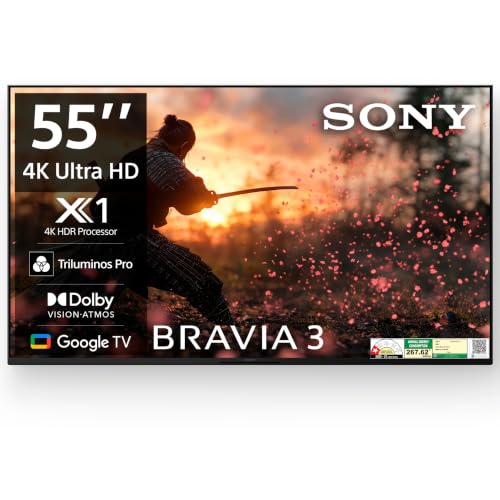 Sony BRAVIA 3 Series 139 cm (55 inches) 4K Ultra HD AI Smart LED Google TV K-55S30B (Black)