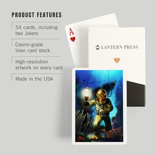 Baraja de poker Lantern Press Diver Scene 52 cartas miniatura 3