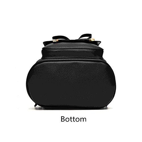 Mochila feminina Mikty com laço e laço para meninas em couro, mochila de escola, mochila moderna, mo