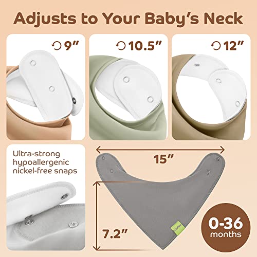 Bunflee Baby Bandana Drool Bibs For Boys And Girls - 5 Pack Soft And Absorbent Cotton Baby Bibs For Newborns And Toddlers - Gender Neutral Baby Gifts Idea - Cute Registry For Baby Shower Gifts #TOP3