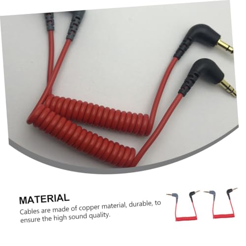 Cable de audio extensión 3.5mm rojo 0.75m 2 piezas miniatura 3