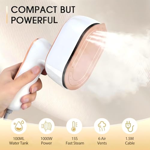 Miniatura 4 de Plancha Vapor Portátil, Mini Plancha Plegable De Viaje, Ferro A Vapor Vertical Con Tanque De Agua De 100ml, 1000w 15s Calentamiento Rápido, Pequeña 2 En 1 Plancha De Ropa Para Hogar Y Viajes