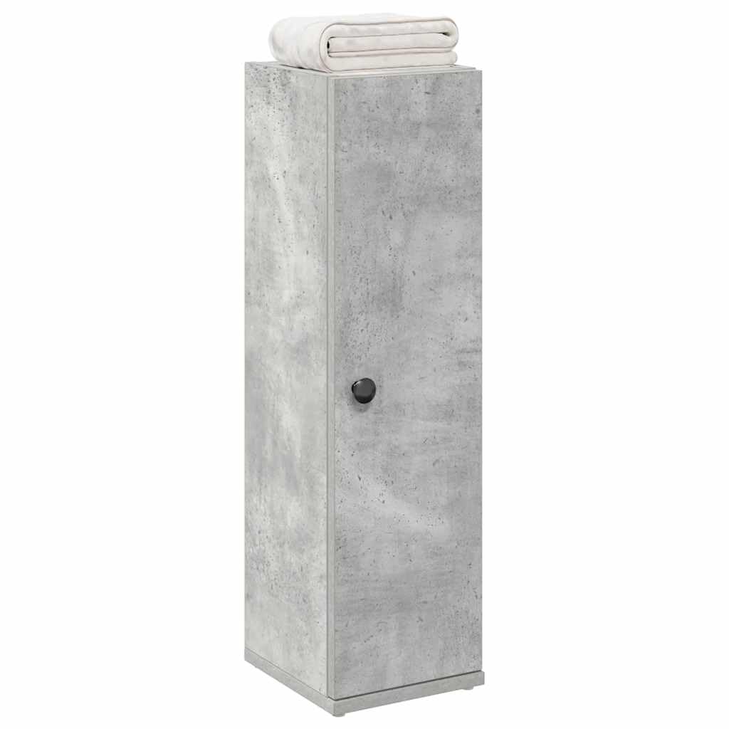 vidaXL Mobile da Bagno con Portarotolo Grigio Cemento 20,5x22x72 cm, mobiletto portaoggetti per Bagno