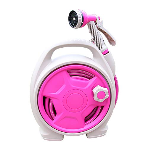 Water Pipe, Watering Hose Car Wash Car Water Gun High Pressure Water Gun Home Gardening Watering Storage Rack Set, Hose Reel Garden Nozzle/Lightweight/Small Storage (Pink)