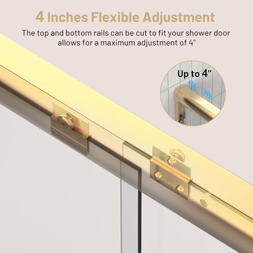 Image of Findepot 50-54 inch W x 70 inch H Sliding Shower Door, 6 Anti-Collision Buffers