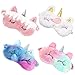 4 Pièces Masques pour Les Yeux en Peluche, Masques de Sommeil en Peluche Mignon Licorne, Respirant Couverture Des Yeux, Masque pour Les Yeux Animaux, Pour Les Femmes et Les Enfants