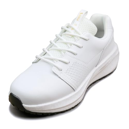 Xena Workwear Astra Soft Toe ���f�B�[�X �A�X���`�b�N���[�N�V���[�Y ����~�� �σp���N�� ASTM F2892�F�� �������A�N�V�������U�[, �z���C�g�S�[���h, 24.5 cm