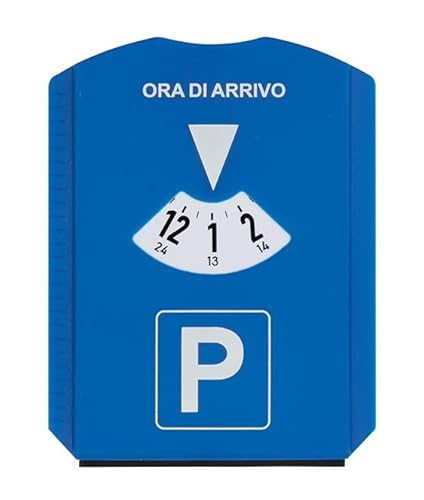 PAIF Disco horario europeo unificado con bolsa protectora de PVC – 15 x 12 cm Parquímetro, disco horario italiano para coche y moto (1, disco horario duro)