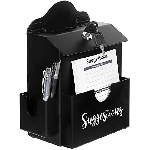 MyGift Matte Black Suggestion Box Cover