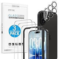 OMOTON für iPhone 17 für Panzerglas mit Rahmen-Installationshilfe, kompatibel mit iPhone 17 Kamera Schutzfolie, Anti- Kratzer, Bläschenfrei, 9H Härte Folie, 3+3 Stück